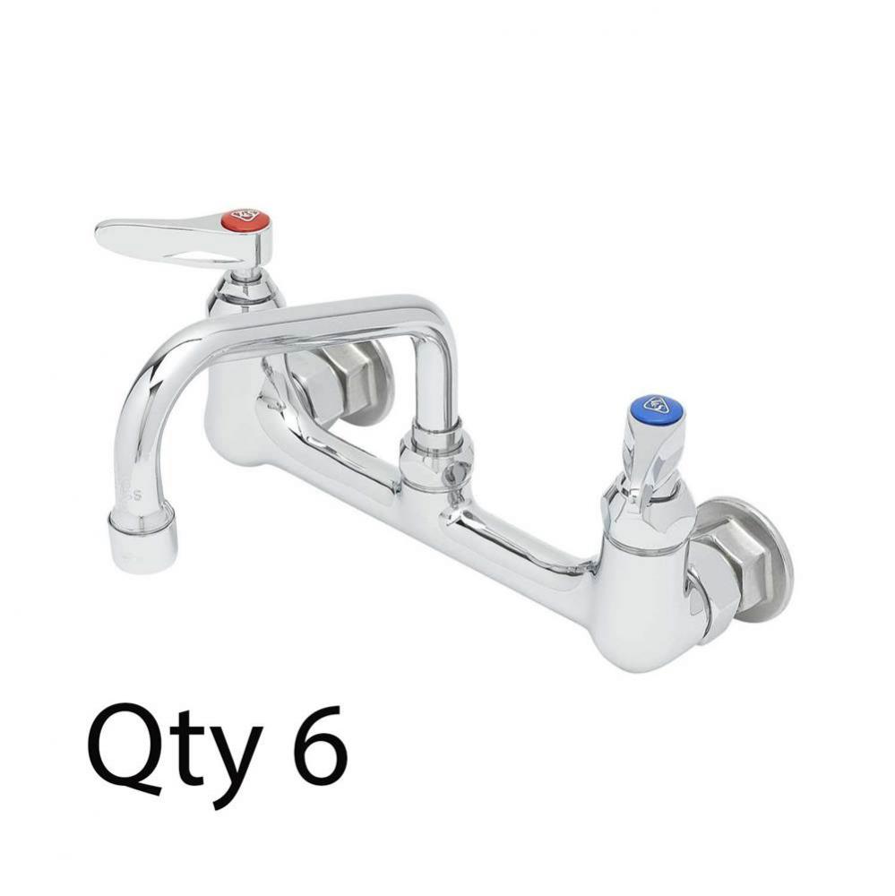 Double Pantry Faucet, Wall Mount, 8'' Centers, 6'' Swing Nozzle (059X) (Qty. 6