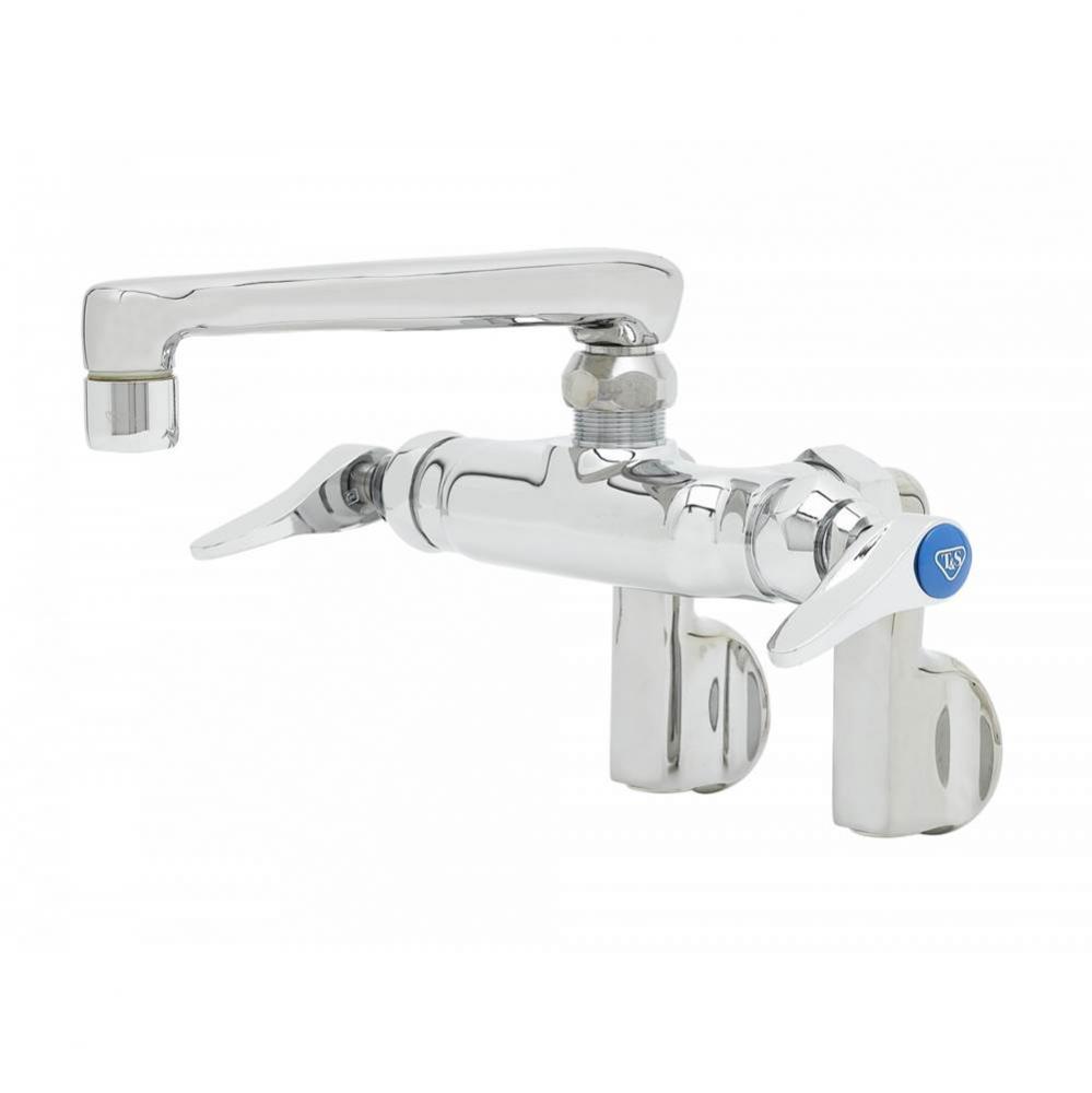 Double Pantry Faucet, Wall Mount, Adjustable Centers, 6'' Cast Spout, 2.2 GPM Aerator