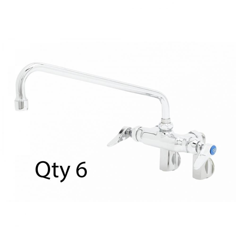 Double Pantry Faucet, Wall Mount, Adjustable Centers, 12'' Swing Nozzle (Qty. 6)