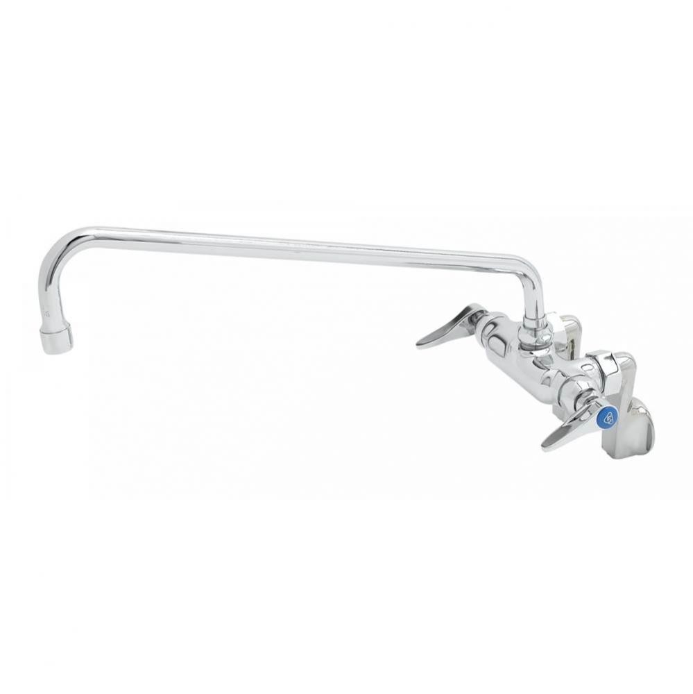 Double Pantry Faucet, Wall Mount, Adjustable Centers, 16'' Swing Nozzle, Lever Handles