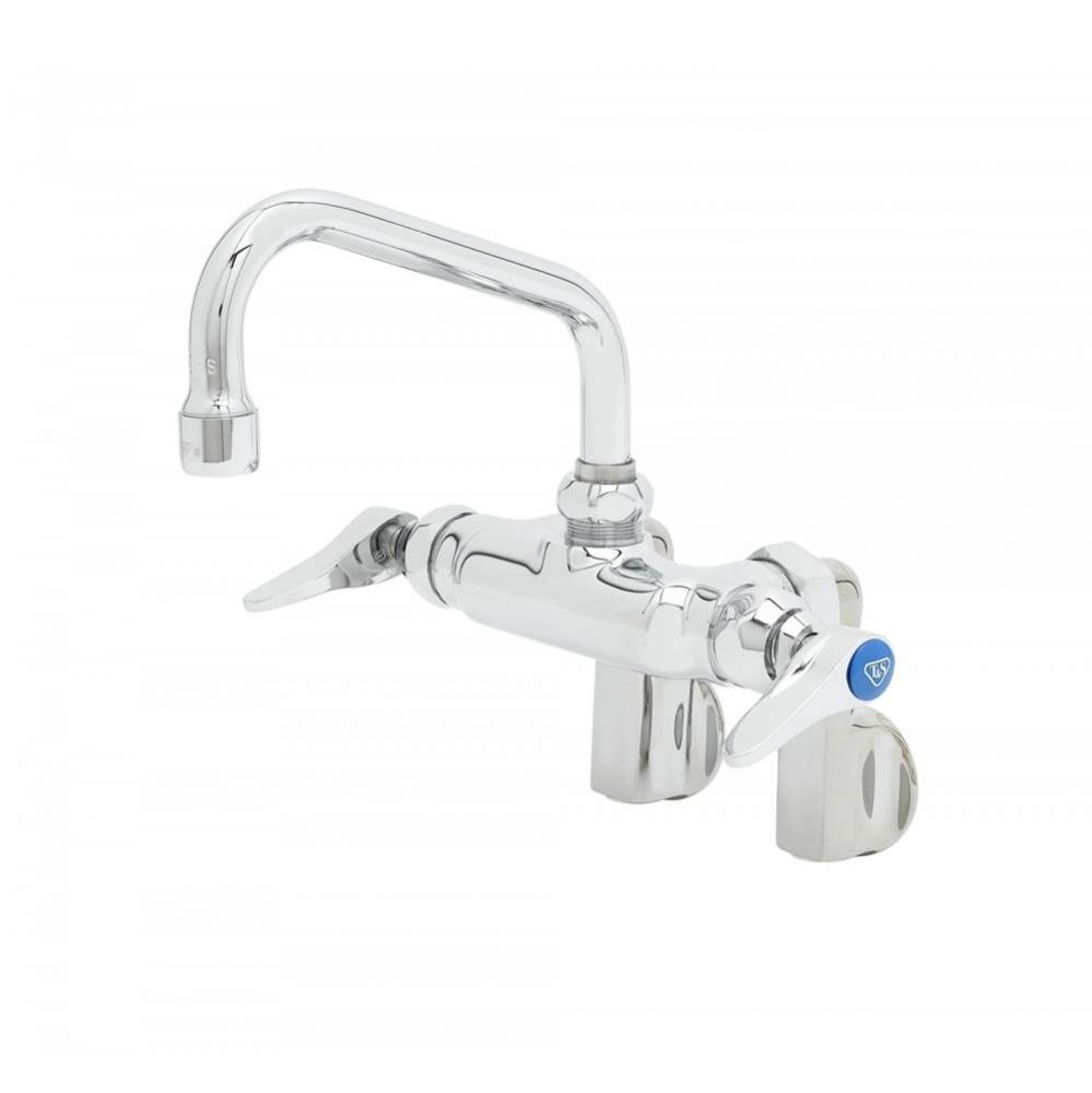 Double Pantry Faucet, Wall Mount, Adjustable Centers, Integral Stops, 6'' Swing Nozzle