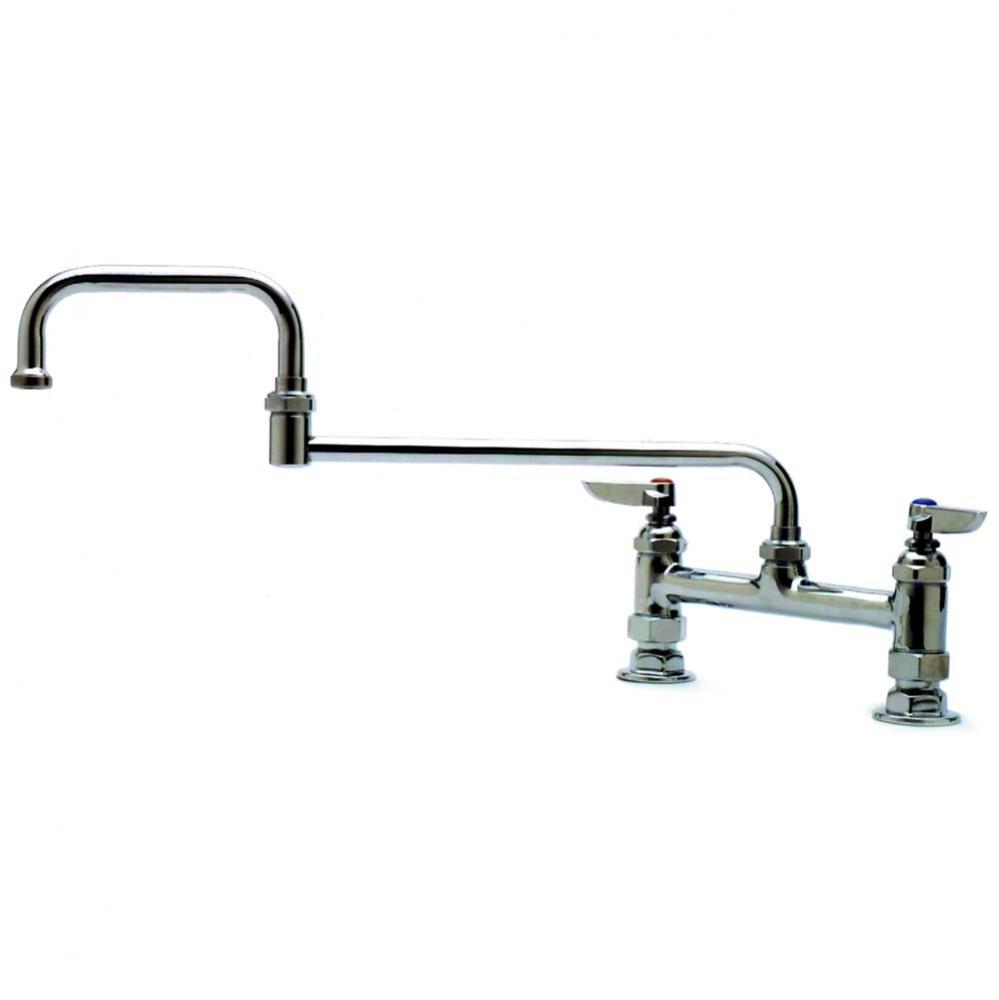 Double Pantry Faucet, Deck Mount, 8'' Centers, 18'' Double-Joint Swing Nozzle