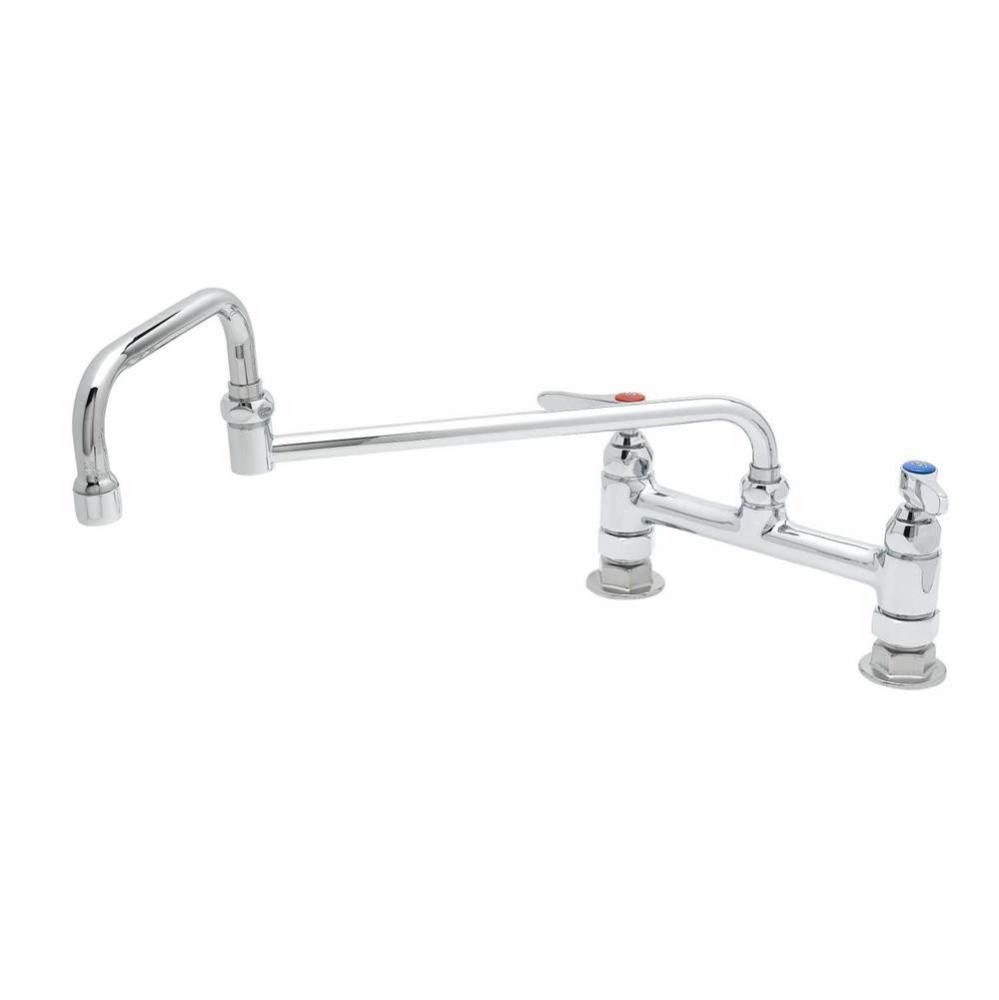 Double Pantry Faucet, Deck Mount, 8'' Centers, 18'' Double-Joint Swing Nozzle