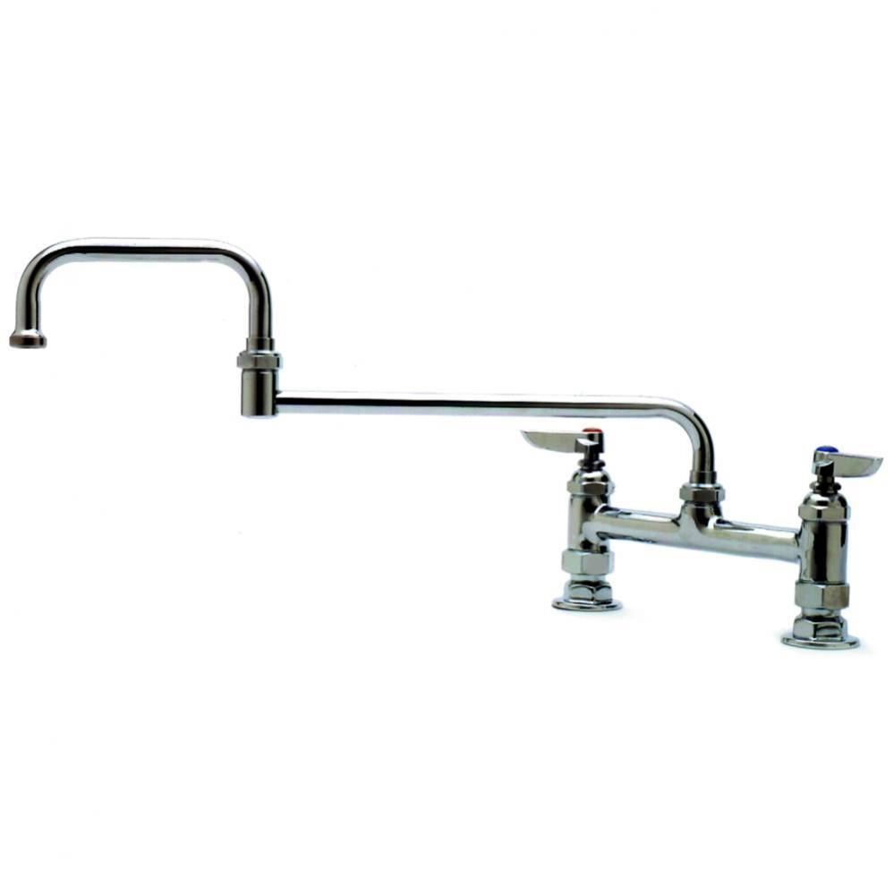 Double Pantry Faucet, Deck Mount, 8'' Centers, 15'' Double-Joint Swing Nozzle