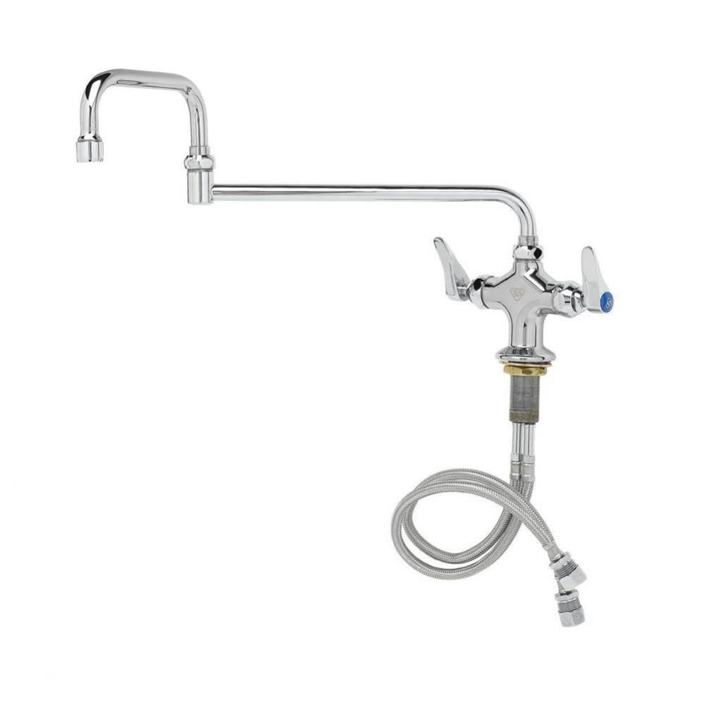 Double Pantry Faucet, Single Hole Base, 18'' Double-Joint Swing Nozzle