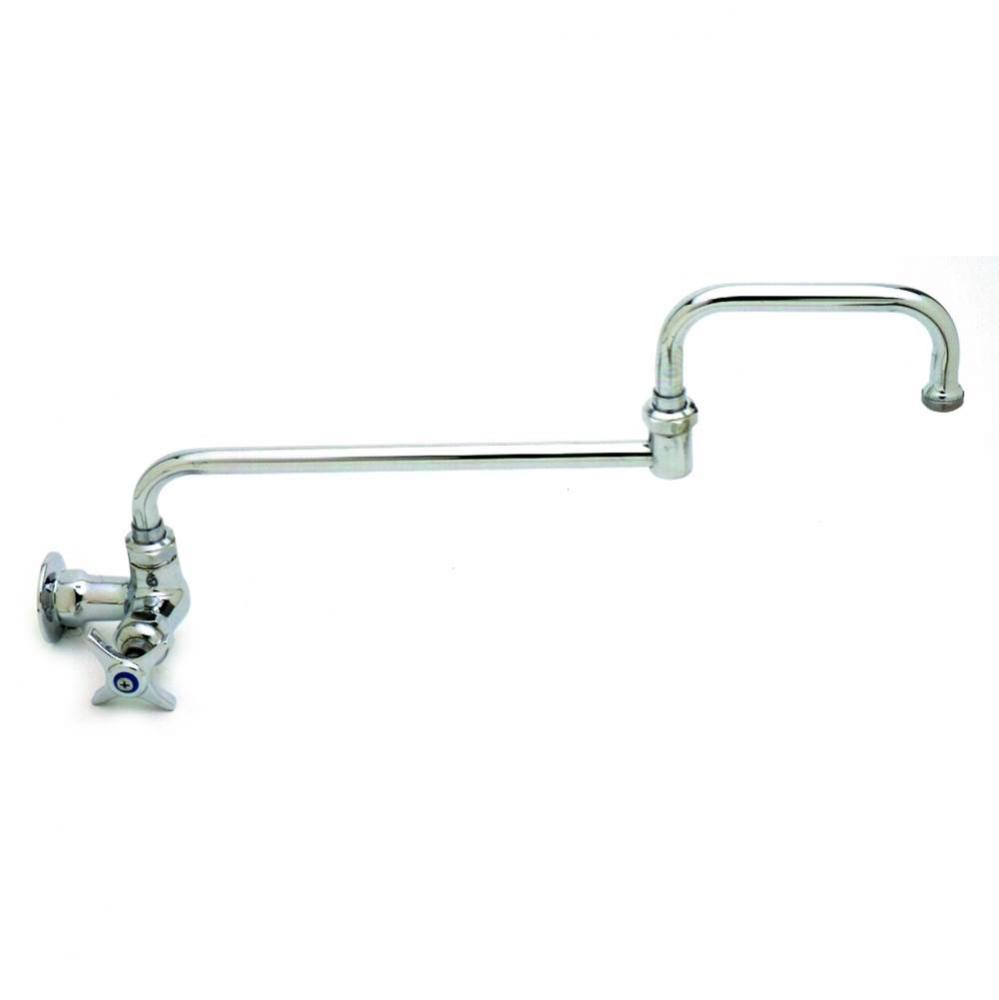 Single Temp Wall Mount Faucet, Cerama Cartridge & 18'' Double-Joint Swing Nozzle