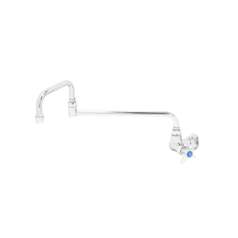 Single Pantry Faucet, Single Hole Base, Wall Mount, 18'' Double Joint Swing Nozzle