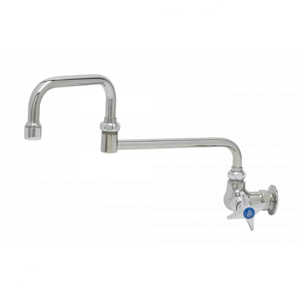 Single Pantry Faucet, Single Hole Base, Wall Mount, 15'' Double Joint Swing Nozzle