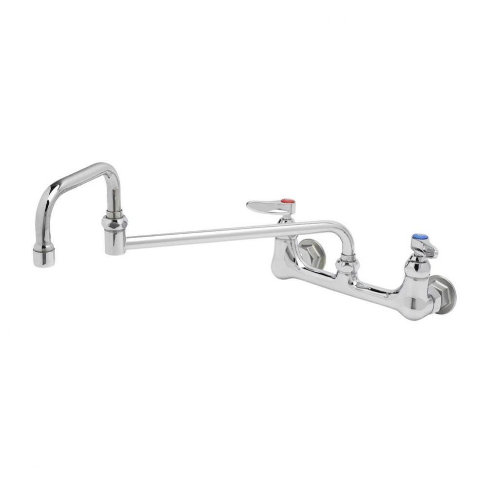 Double Pantry Faucet,Wall Mount,8''c/c,18'' Double Joint Swing Nozzle