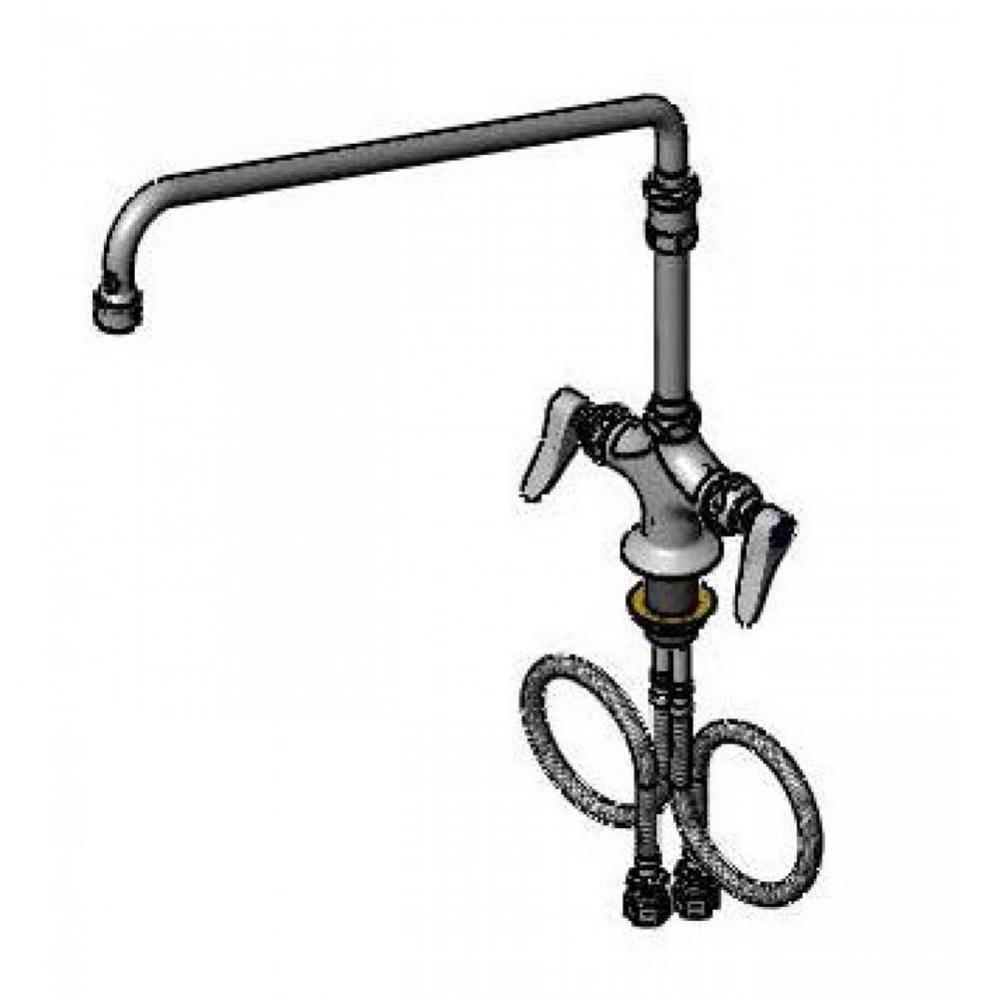 Double Pantry Faucet, Lever Handles, 18'' Swing Nozzle, VR Aerator & 6'' R
