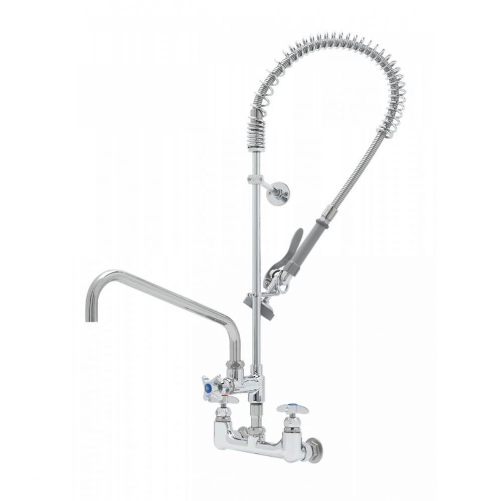 Big-Flo Pre-Rinse Unit: 8'' Wall Mount, Add-On w/ 14'' Swing Nozzle, 36'&