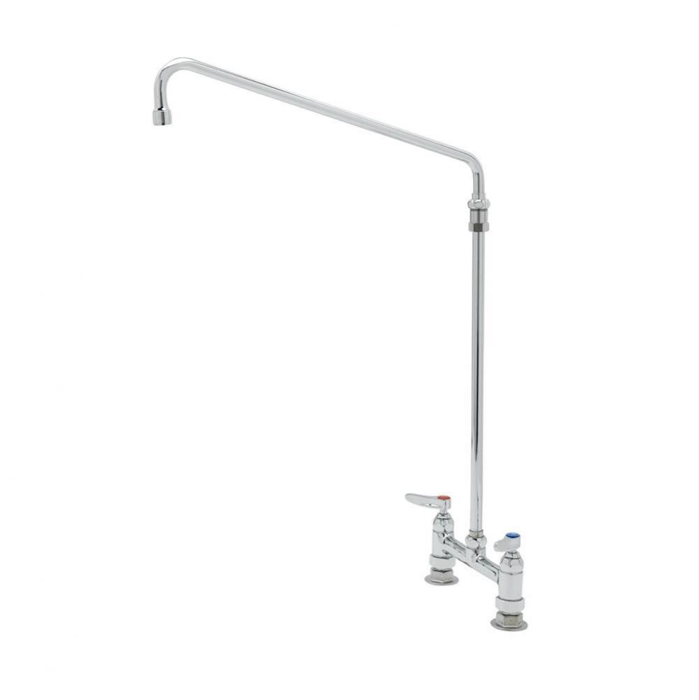 8'' Deck Mount Mixing Faucet, Elevated 18'' Swing Nozzle, 1/2'' NPT