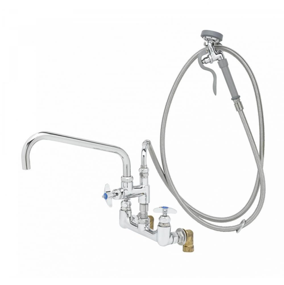 Big-Flo Mixing Faucet, 12'' Nozzle, 104'' Flex Hose, Spray Valve