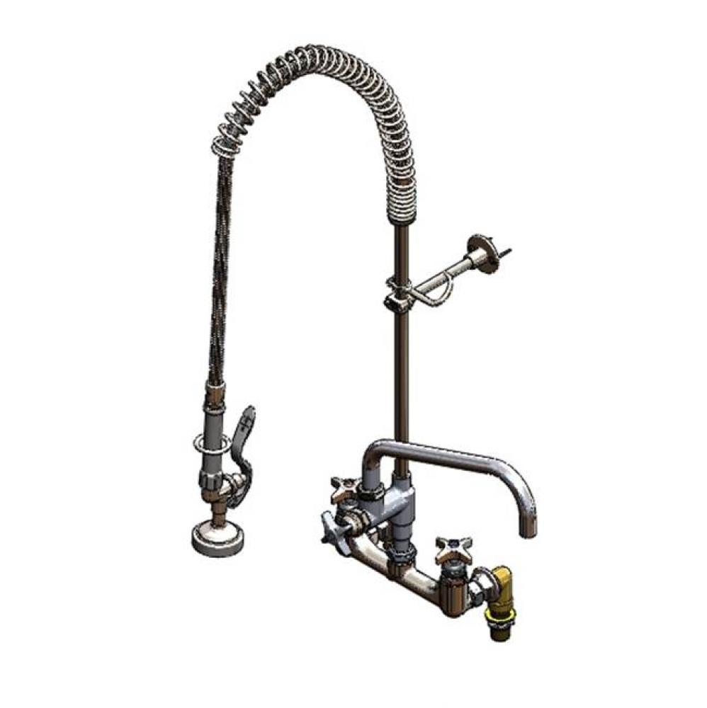 Big-Flow Pre-Rinse Unit: 8'' Wall Mount, Add-On Faucet, Spray Valve, Inlet Supply Nipple