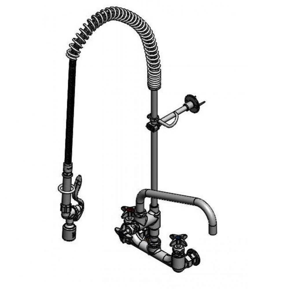 Big-Flow Pre-Rinse Unit, 8'' Wall Mount, 12'' Add-On Faucet, B-0107-C Spray Va