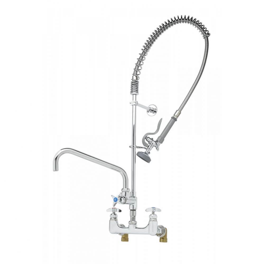 Big-Flow Pre-Rinse Unit: 8'' Wall Mount, Add-On Faucet, Spray Valve, Inlet Supply Nipple