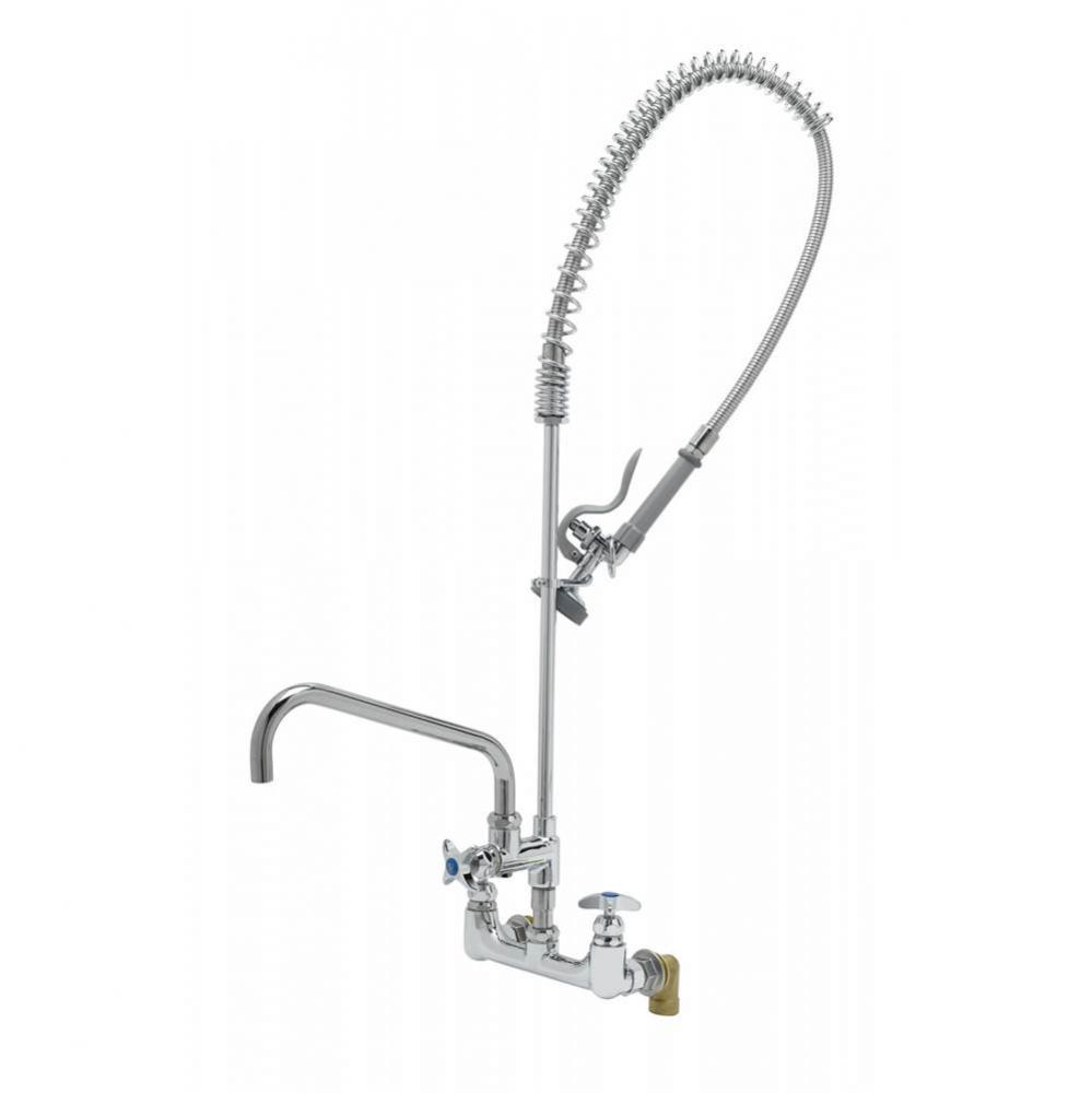 Big-Flo Pre-Rinse Unit: 8'' Wall Mount, 12'' Add-On Faucet, Spray Valve