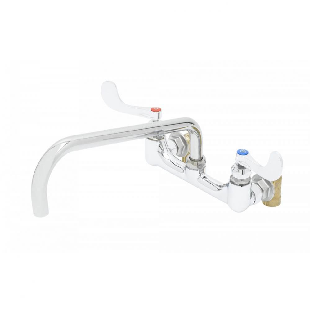 Big-Flo Mixing Faucet, 8'' Wall Mount, 14'' Swing Nozzle, Wrist Handles, 00LL