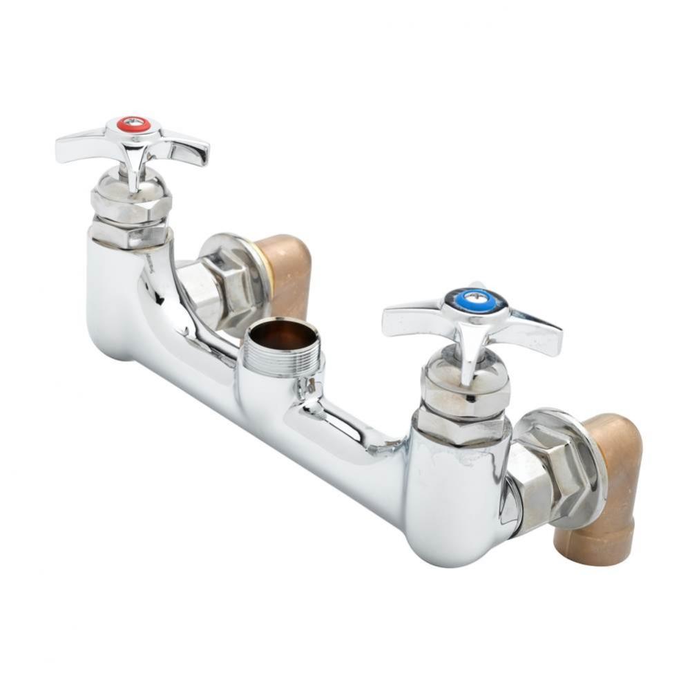 Big-Flo Mixing Faucet, Swivel Outlet, 8'' Wall Mount, 00LL Inlet Elbows, Less Nozzle