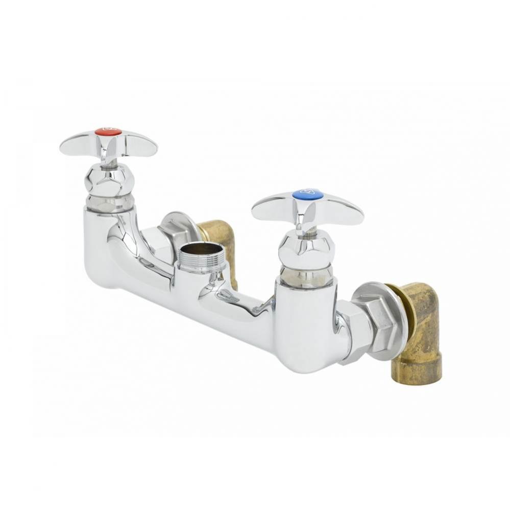 Big-Flo Mixing Faucet, Swivel Outlet, 8'' Wall Mount, 00LL Inlet Elbows, Less Nozzle