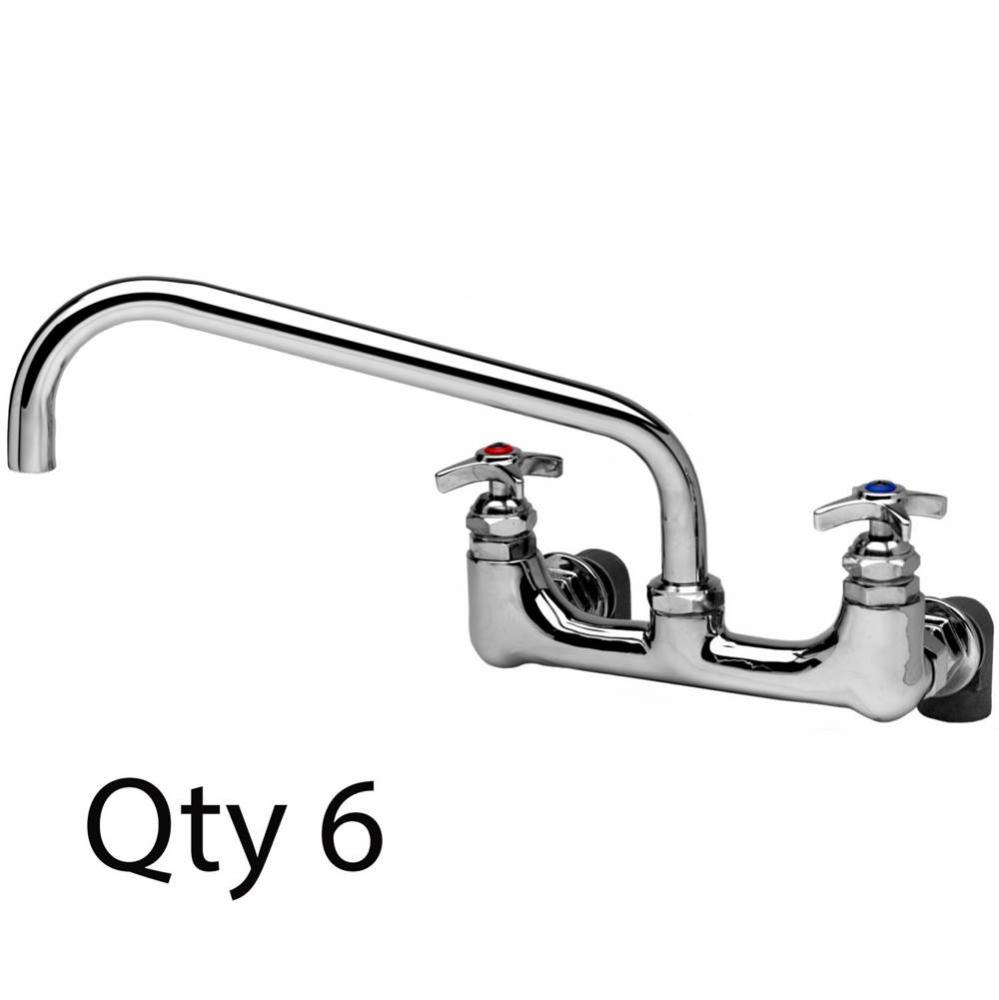 Big-Flo Mixing Faucet, Wall Mount, 8'' Centers, 12'' Swing Nozzle, LL Inlets (