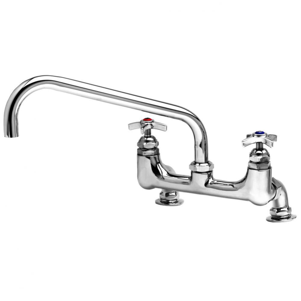 Big-Flo Mixing Faucet, 8'' Deck Mount, 12'' Swing Nozzle, 00YY Inlets w/ Suppl