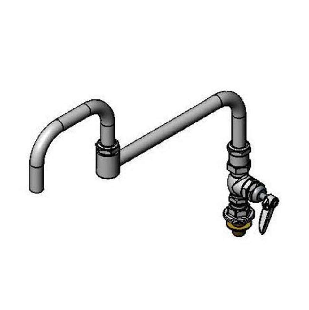 Big-Flo Single Pantry Faucet, Deck Mount, 18'' Double-Joint Swing Nozzle w/ Plain-End, &