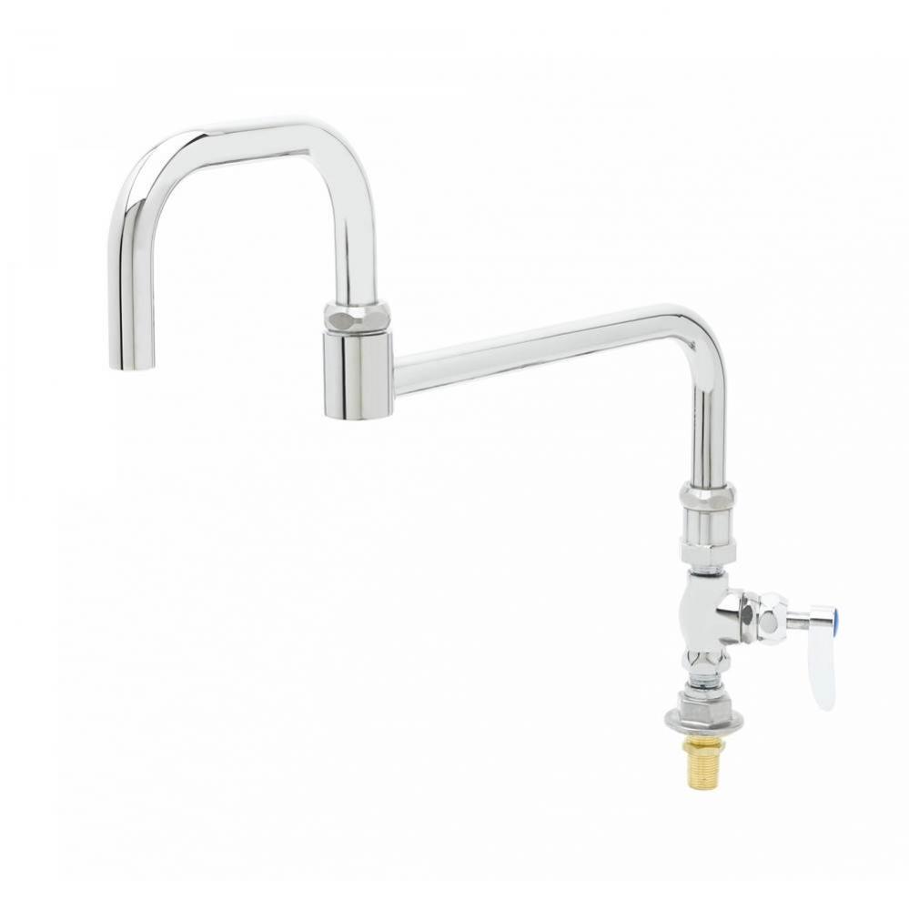 Big-Flo Single Pantry Faucet, Deck Mount, 18'' Double-Joint Swing Nozzle w/ Plain-End, &