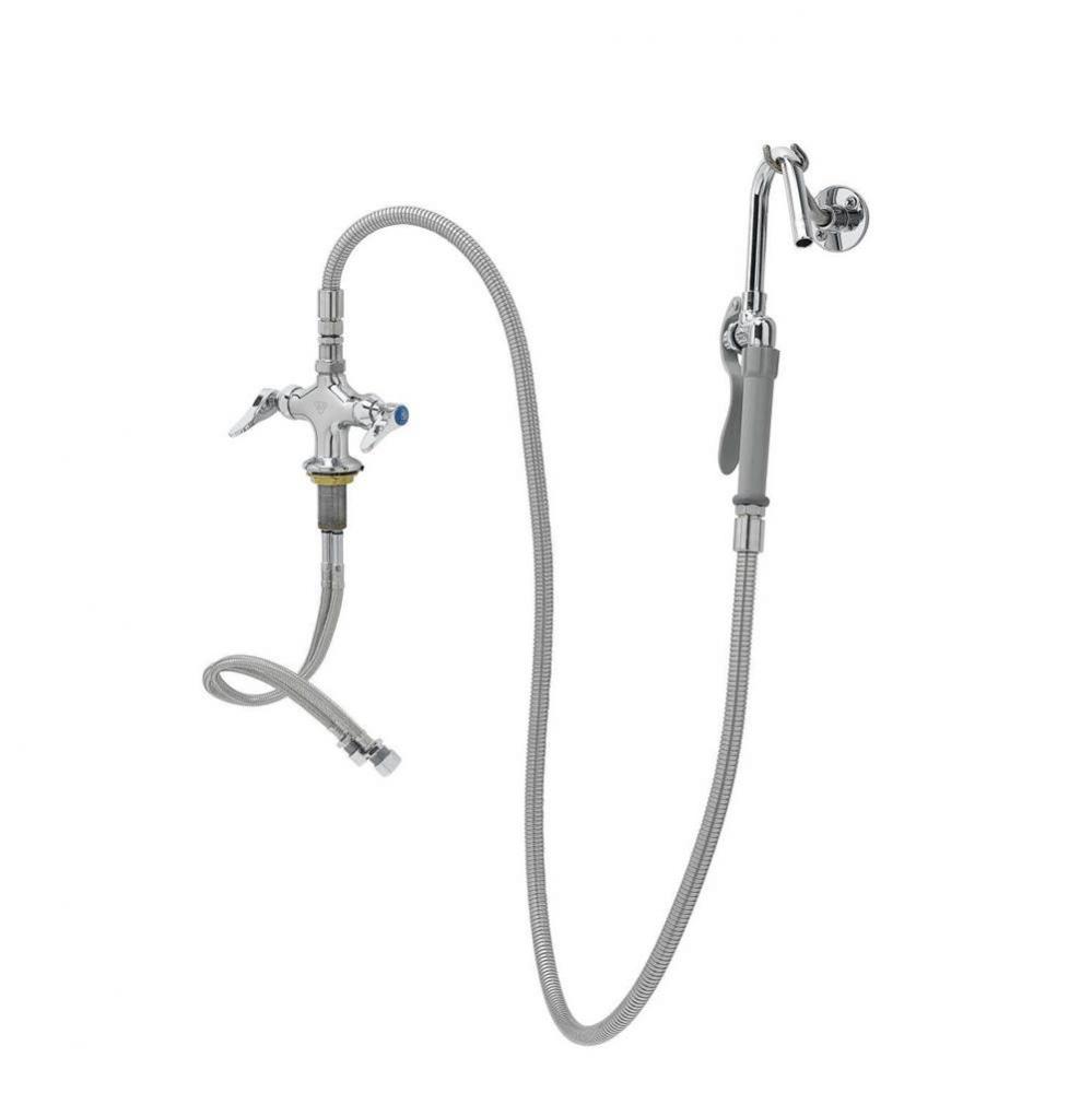 Dual Pantry Base Faucet with B-0102-A Hose & Hook Nozzle, Ceramas, B-0104-D Wall Hook