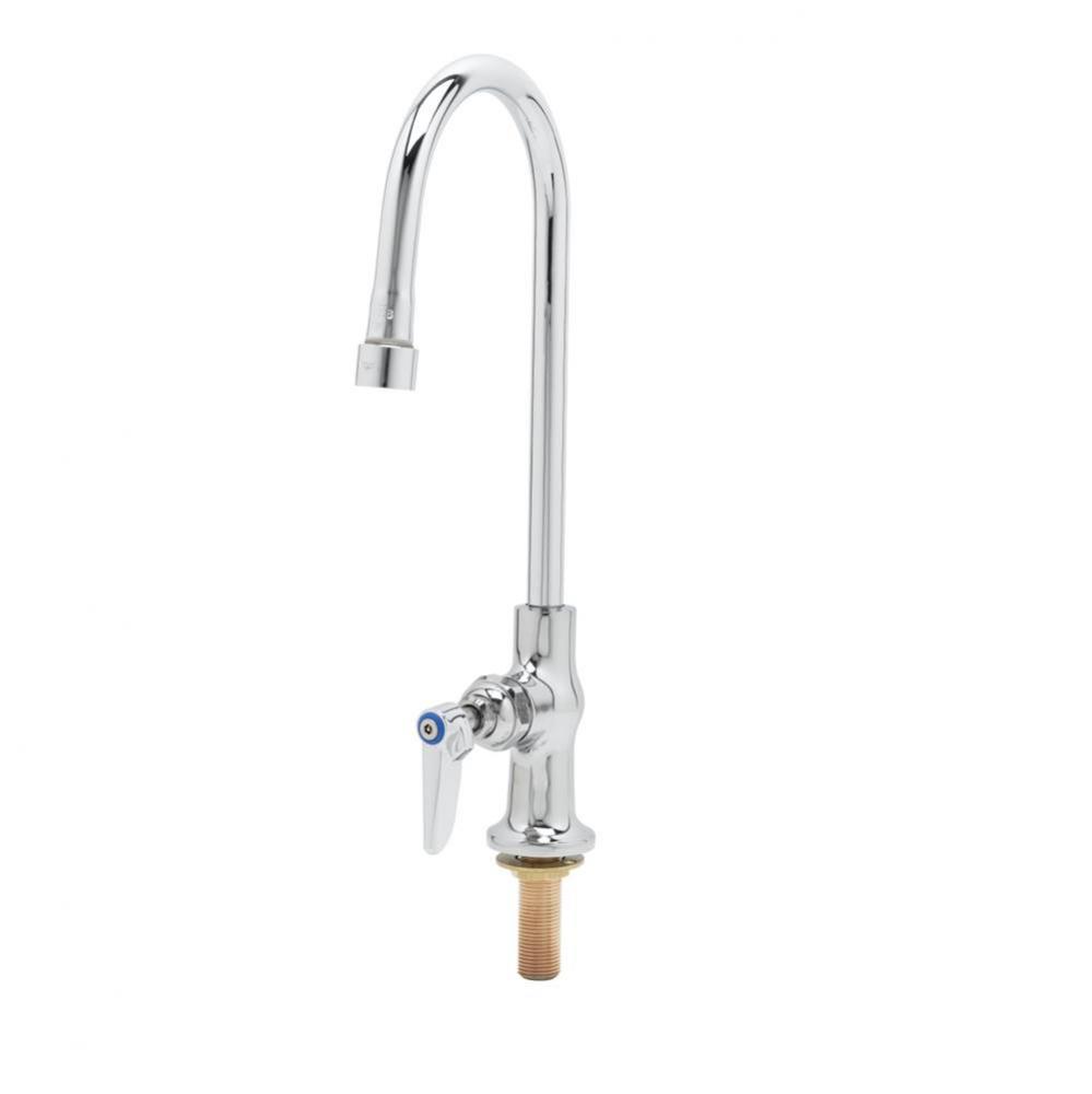 Single Pantry Faucet, Deck Mount, Swivel Gooseneck (135X), Vandal Resistant Aerator and Ha