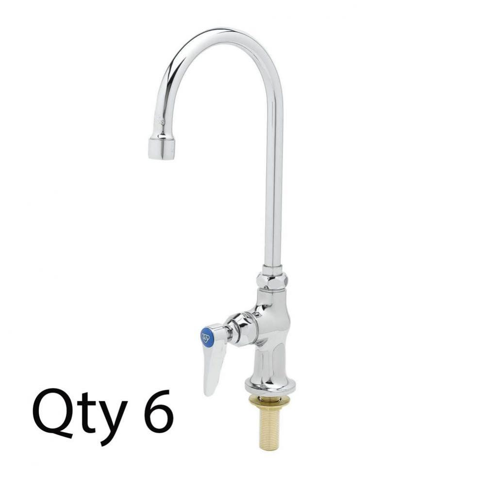 Single Pantry Faucet, Deck Mount, Rigid Gooseneck, Stream Regulator (Qty. 6)