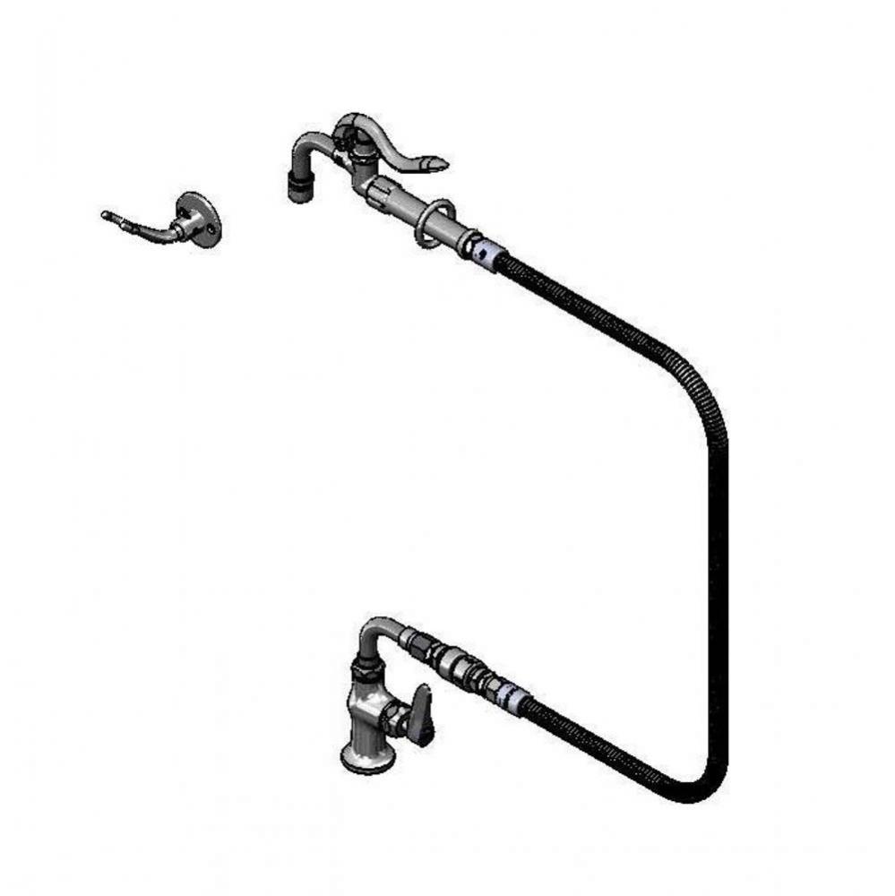 Pot Filler, Single Hole, Single Temp, Cerama, Lever Handle, B-0096-H Hose & VB, Sprayer