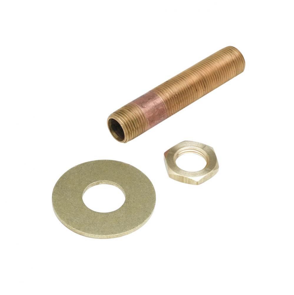 3/8'' NPT Supply Nipple Kit, 3-3/8'' Length, Lock Nut & Washer