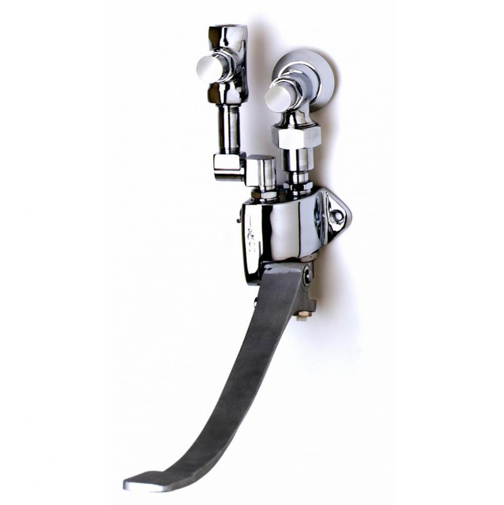 Single Pedal Valve, Wall Mount, Angle Loose Key Stop, Volume Control