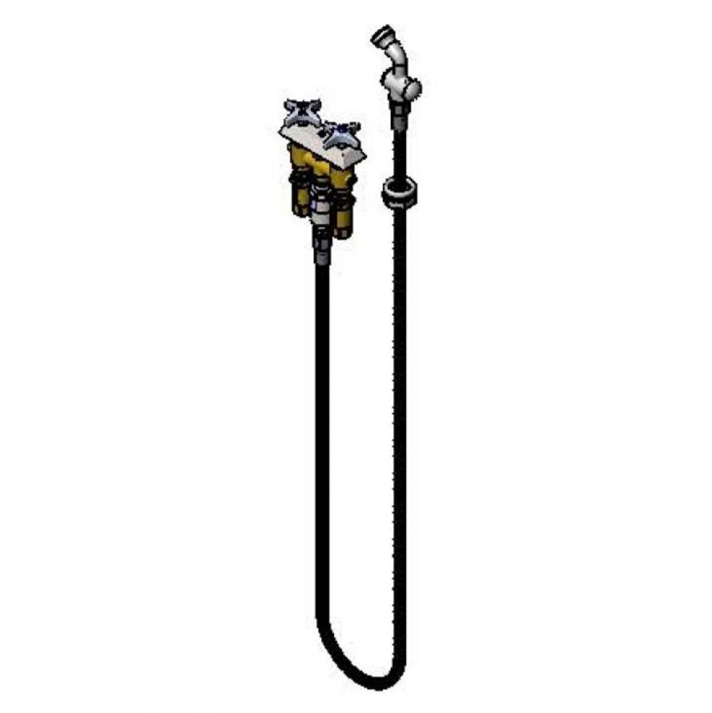 Concealed Mixing Fct, 4-Arm Handles, Continuous Pressure VB, 72'' Hose, B-0101 Spray Val