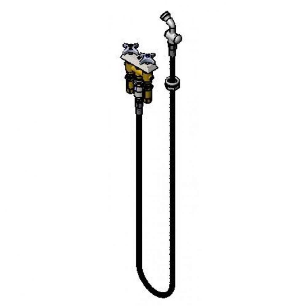 Concealed Mixing Fct, 4-Arm Handles, Continuous Pressure VB, 72'' Hose, B-0101 Spray Val