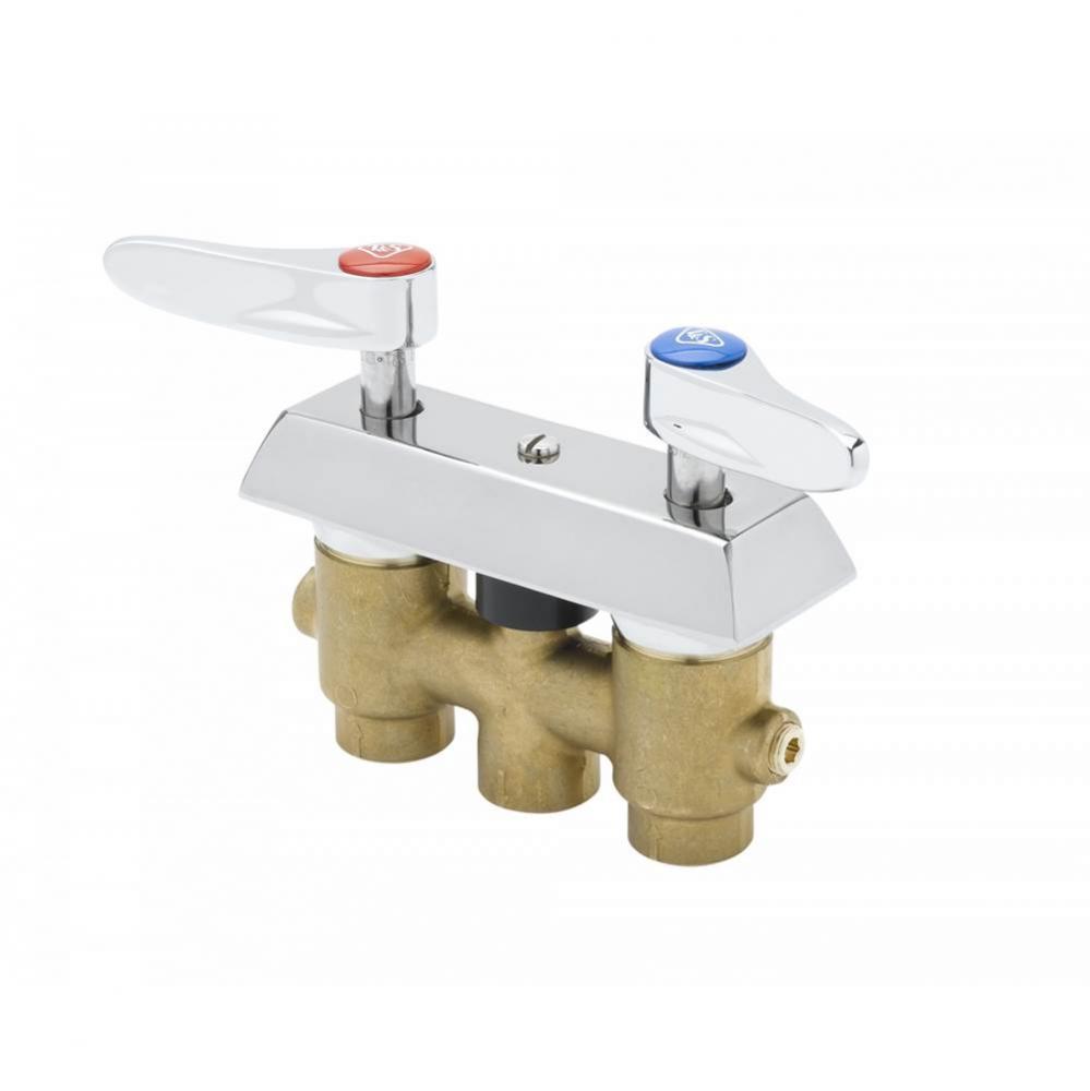 Concealed Mixing Faucet, Wall Mount, 3/8'' NPT Inlets & Outlet, Lever Handles