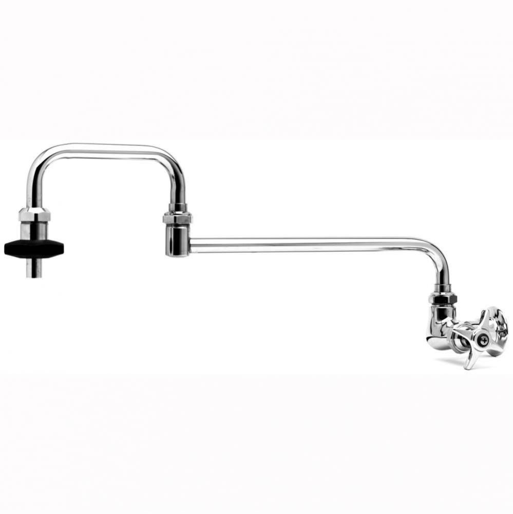 Pot Filler Faucet, Wall Mount, Single Temp, 18'' Double-Joint Nozzle, 2.2 GPM Flow Disc