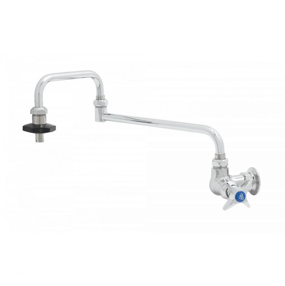 Pot Filler Faucet, Wall Mount, Single Temp, 18'' Double-Joint Nozzle, 2.2 GPM Flow Disc