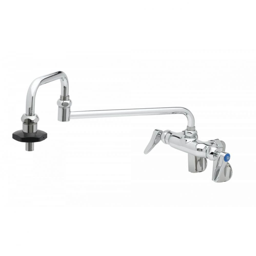 Double Pantry Faucet, Wall Mount, Adjustable Centers, 18'' Double-Joint Swing Nozzle, In