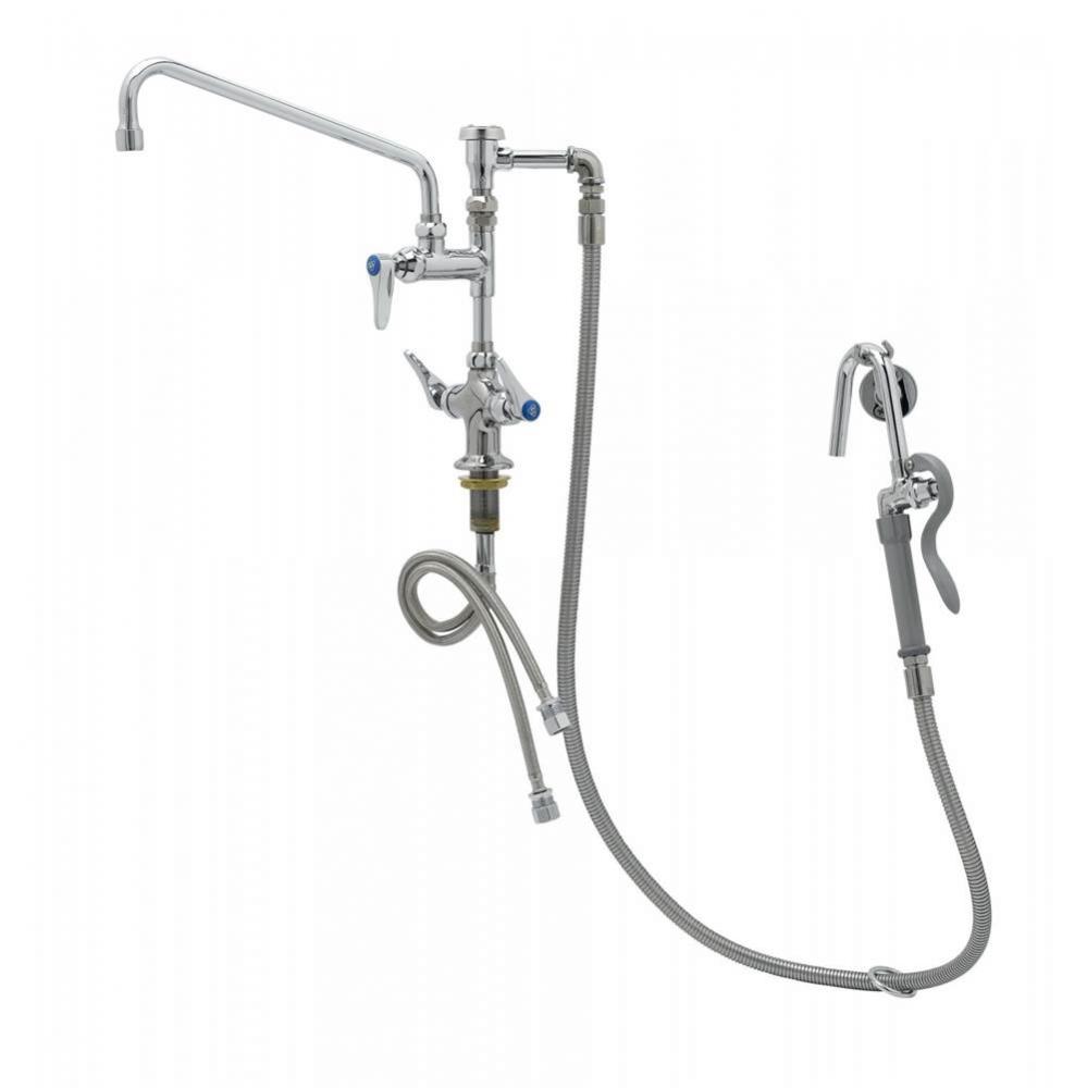 Pot Filler, Single Hole Deck Mount, Add-On Faucet, 12'' Nozzle, VB, 60'' Hose,