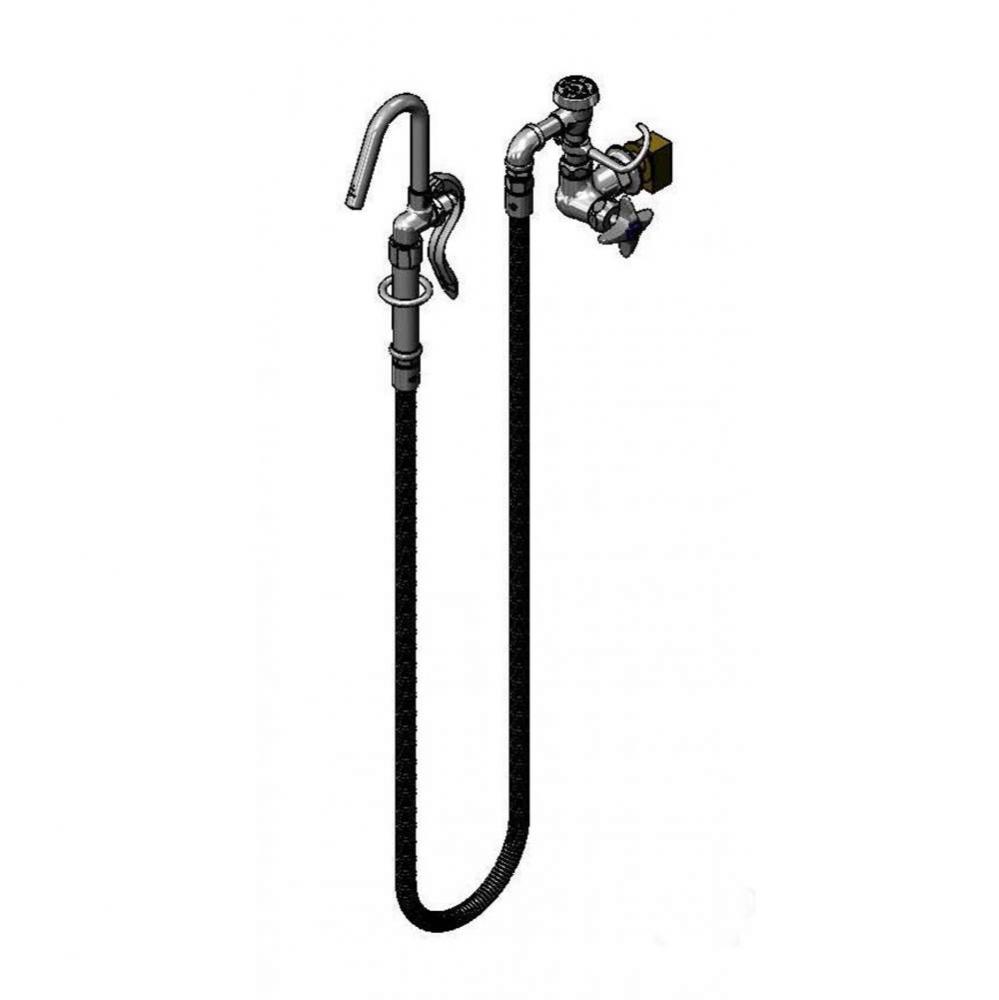 Pot Filler, Wall Mount, Cerama, VB, 68'' Flex SS Hose, Hook Nozzle, Inlet Nipple & E