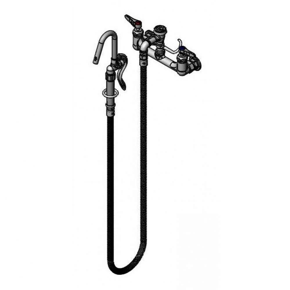 Pot Filler, Wall Mount, 8'' Centers, Cerama, Vacuum Breaker & 68'' Hose w/