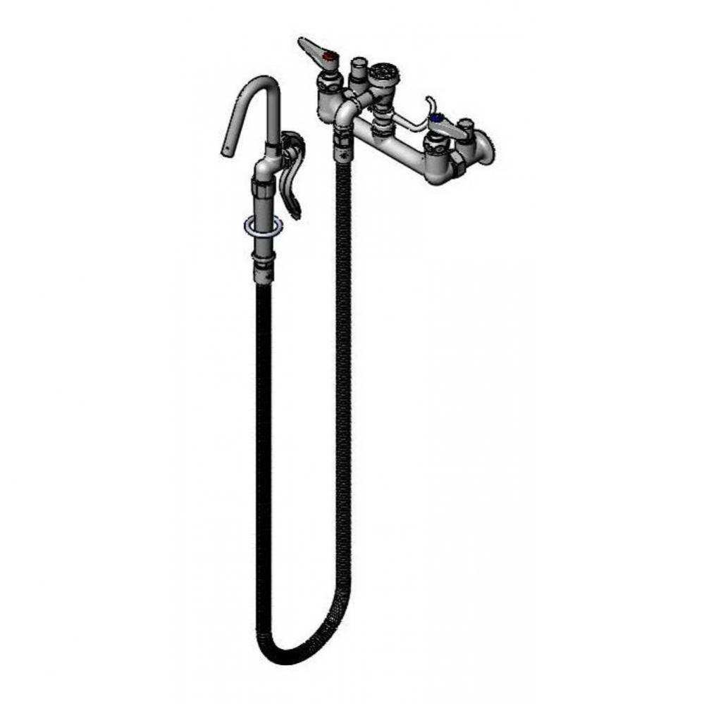 Pot Filler, Wall Mount, 8'' Centers, Vac. Breaker, 68'' Hose, Hook Nozzle, JJ