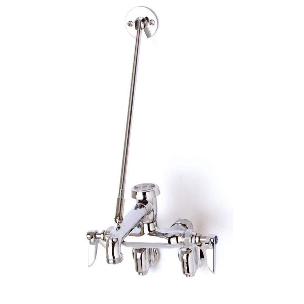 Service Sink Faucet, Wall Mount, Adjustable Centers, Vac. Breaker, Polished (Qty. 6)