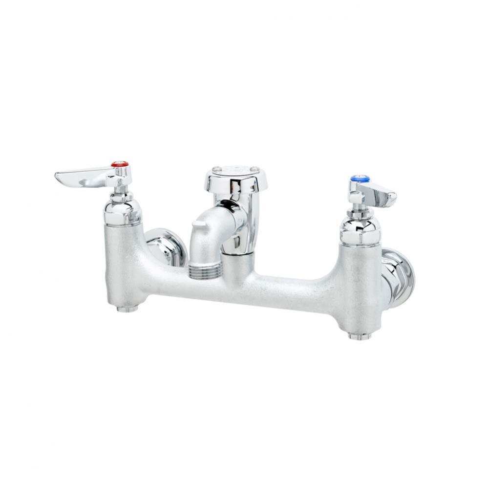 Service Sink Faucet, Wall Mount, 8'' Centers, Vac. Breaker, Built-In Stops, Rough (Qty.