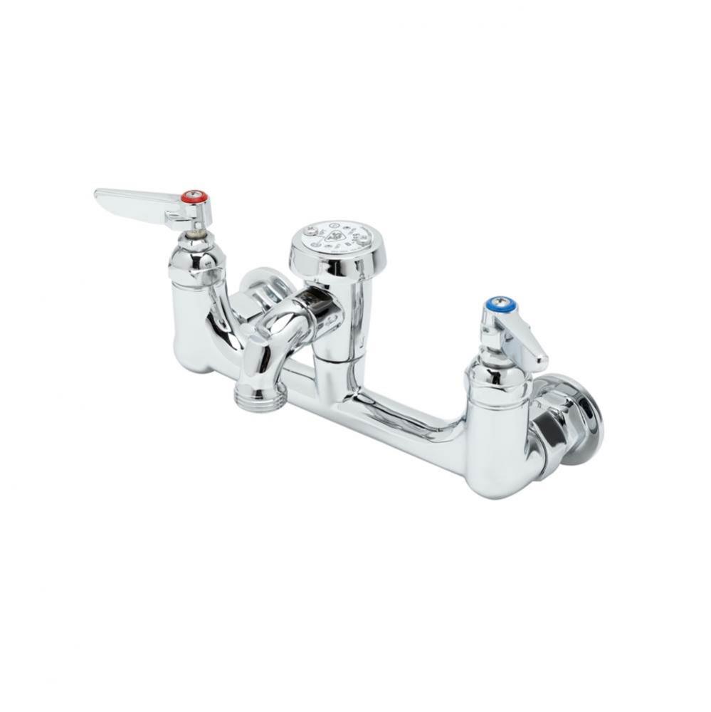 Service Sink Faucet, Wall Mount, 8'' Centers, Vac. Breaker, Polished Chrome (Qty. 6)