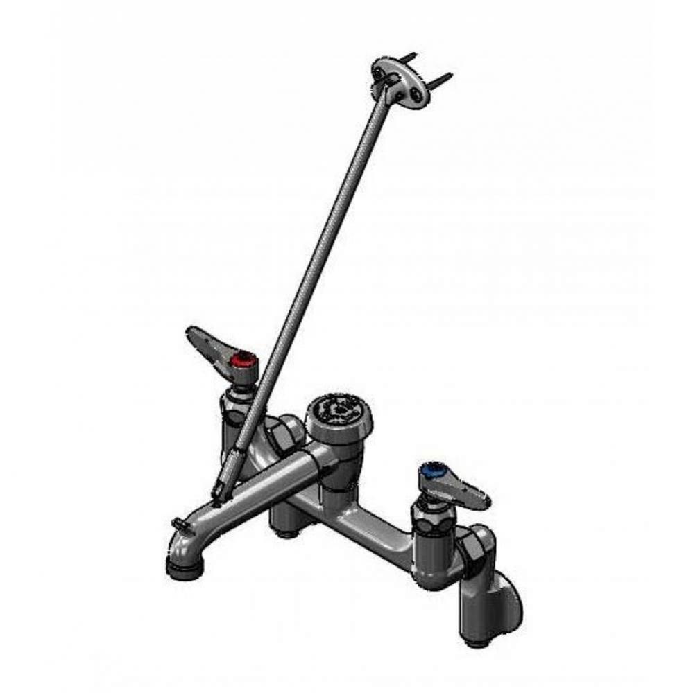 8''c/c Wall Mount Serv.Sink Fct,Adj.1/2''NPT Inlet Flanges,Vac.Breaker,Spring