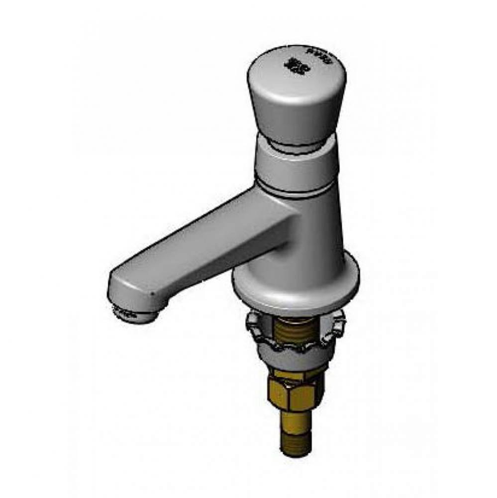 Sill Faucet, Self Closing Metering Valve w/Cap, Vandal Resistant Aerator