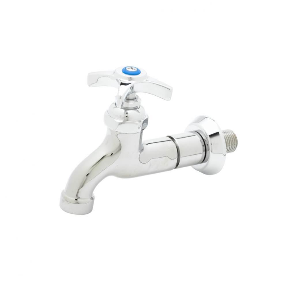 Sill Faucet, 1/2'' NPT Male Inlet, 4-Arm Handle, Adjustable Flange, 3/4'' Gard